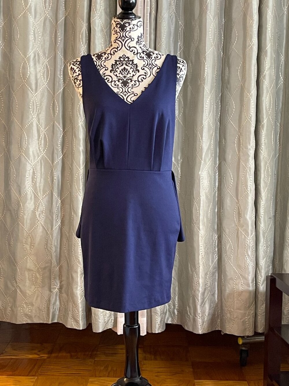 BCBG Navy Blue Lace Back Cocktail Dress